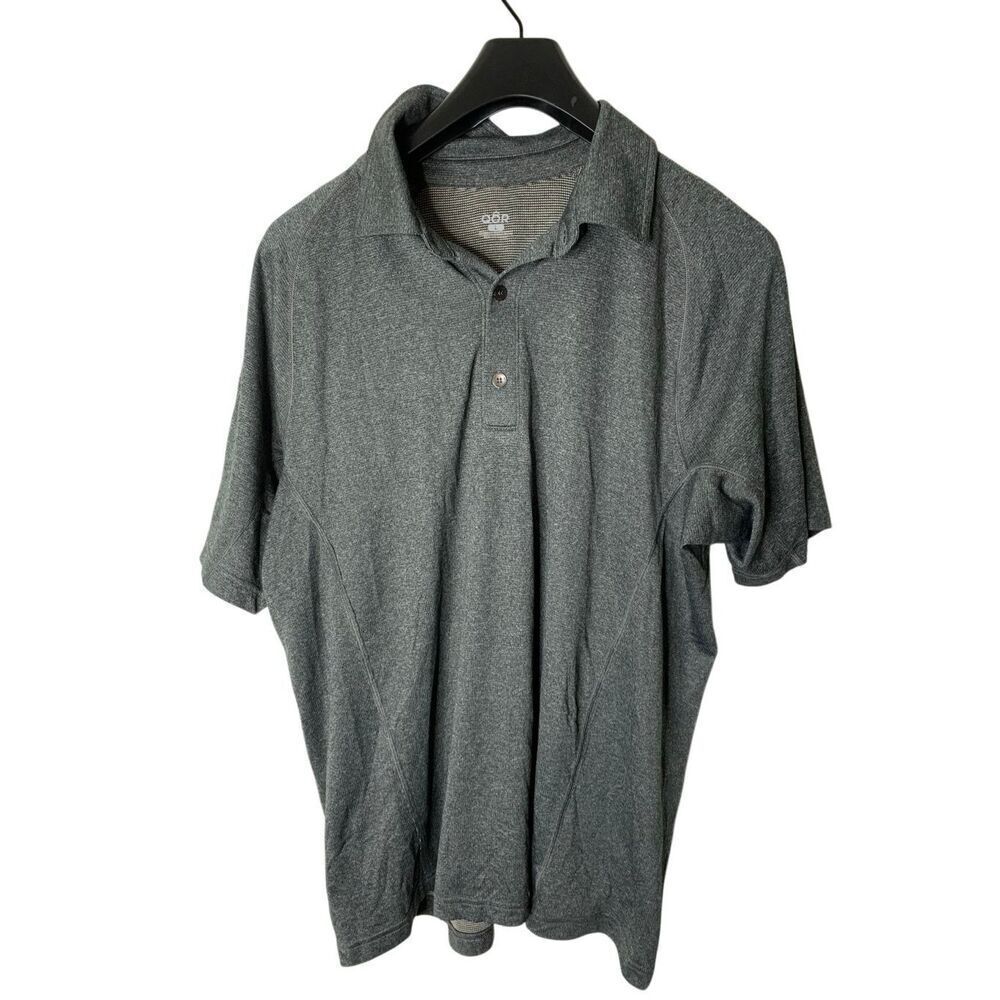 QOR polo merino wool gray men's size large